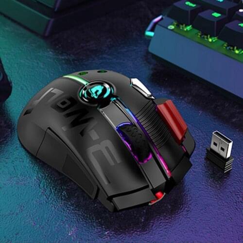 Rechargeable Gaming Mouse Dual Mode Mouse Wireless 2.4G and Type-C Wired Streamer RGB Lamp 11 Buttons 12000DPI Gamer Mice For PC