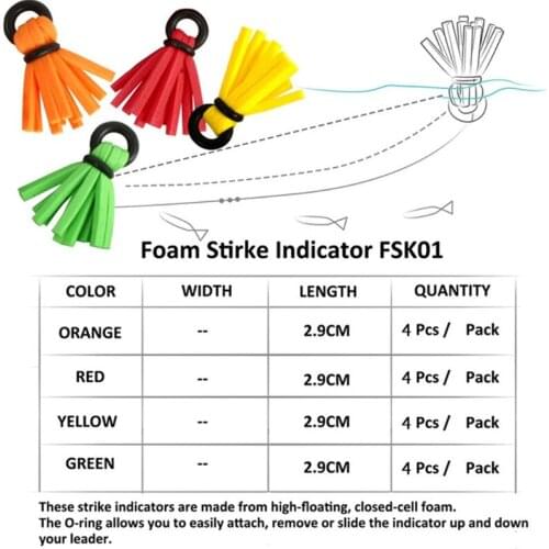 4 Pcs/Set Fishing Floating Foam Strike Indicator for Fly Fishing Tackle Accessories