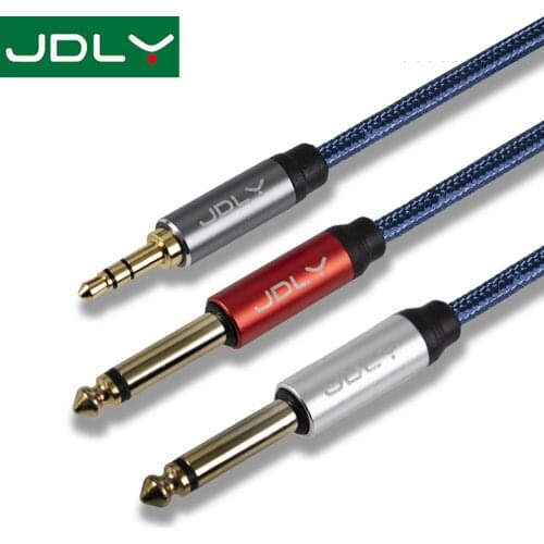 JDLY de Audio Jack 3,5mm a 6,35mm para mezclador, amplificador, reproductor de CD, altavoz, 6,5mm, 3,5, conector divisor macho