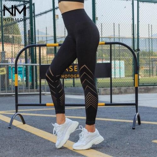 NORMOV Push Up Leggings Fitness Sport Woman Tights Mesh Leggins High Waist Breathable Pants Gym Clothing Leggings Woman