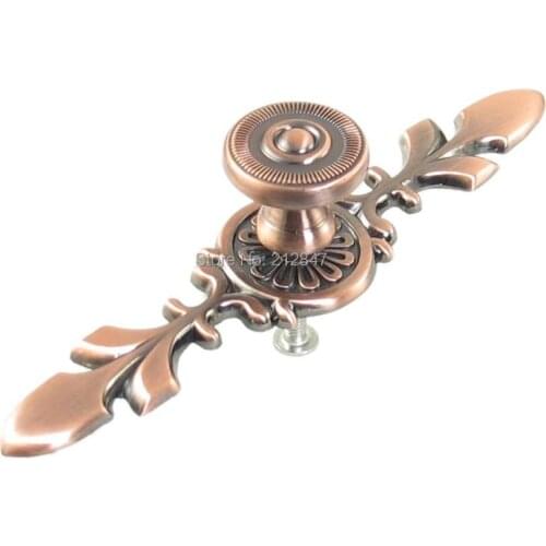 Classical Style Copper Tone Metal Knob Door Pull Handle for Cabinet 12cm Long