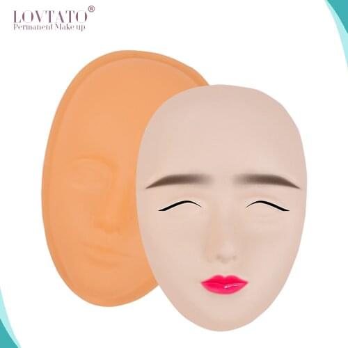 Microblading 5D Facial Tattoo Training Head Silicone Practice Permanent Makeup Eyebrow Mannequin Doll Latex Skin PMU Full Face