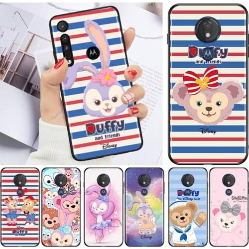 Duffy Disney Bear Cute for Motorola G9 G8 G E7 E6 One Play Marco Hyper Fusion Stylus Power Edge Plus Black Phone Case
