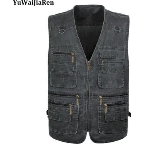 YuWaiJiaRen Oversize 7XL Multifunction Men Vest With Many Pockets Quick Dry Sleeveless Waistcoat Travel Clothes Photography Vest