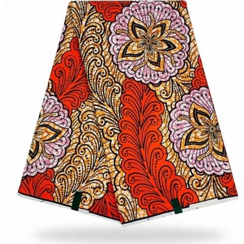 Best Quality Nigerian Ankara Wax Print Fabrics 100% Cotton Wrapper Printed Materials 6Yards Tissu Loincloth for Dress YG903-3