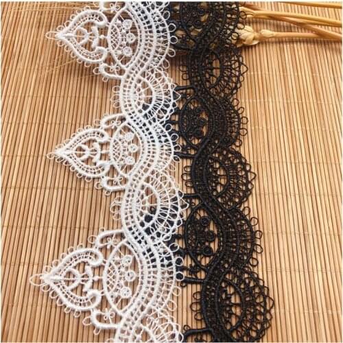 Polyester lace trim lace fabric water soluble embroidery clothing wave bar code hollow out wedding skirt accessories