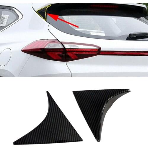 Carbon Fiber Look Rear Tail Window Lid Triangle Decoration Trim Cover Fit for 2019 2020 2021 Hyundai Tucson Accessories