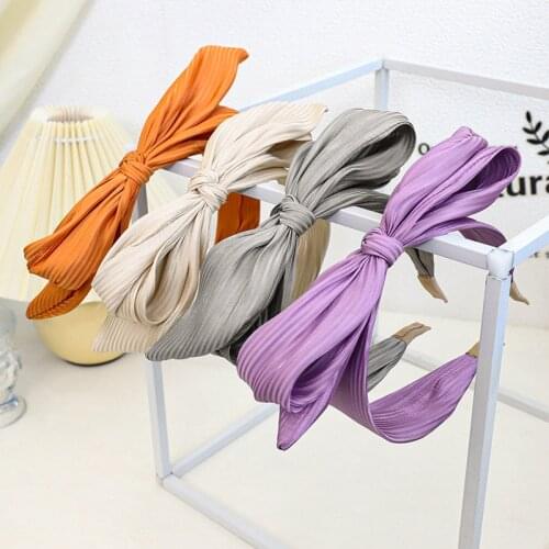 Women Girls Silk Satin Big Bow Knot Hairband Headband Adult Hair Accessories
