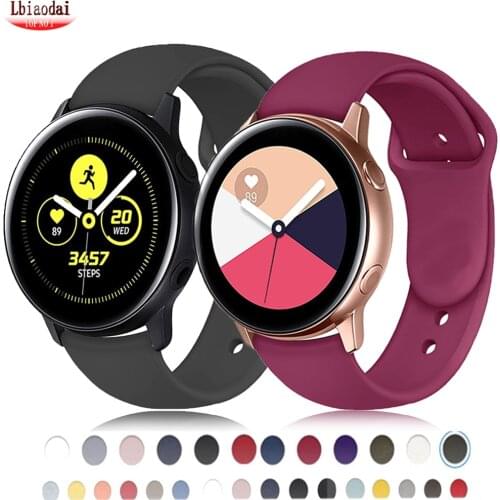 20mm watch band for samsung galaxy 3 45/42/46mm/active 2/Gear S3 Frontier silicone bracelet huawei watch gt 2-2e-pro 22mm strap