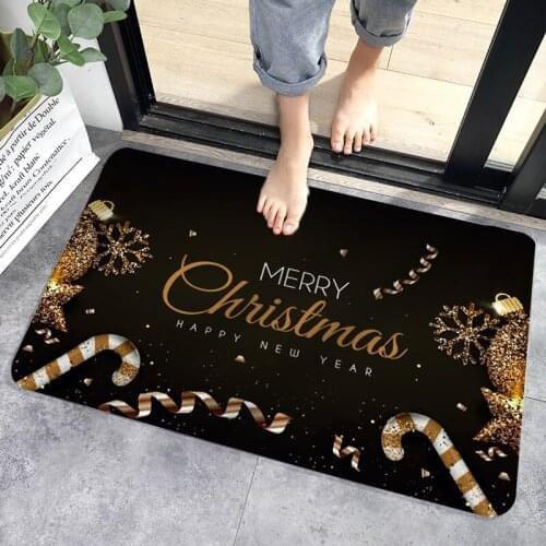 50*80cm Christmas Decoration Mat Kitchen Bathroom Absorbent Carpet Non Slip Floor Mats Home Doormat Cartoon