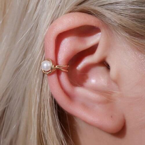 New Design Pearl Clip Earrings Simple Earrings Women Party Accessories Jewelry Fashion Open Brincos New Statement Brincos