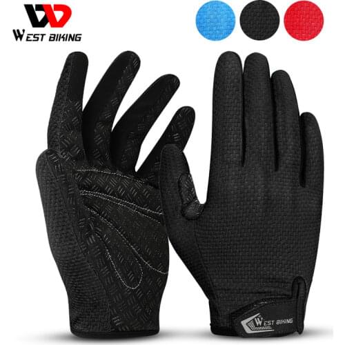 WEST BIKING Winter Cycling Gloves Warm Thermal Outdoor Sports Gloves Windproof Hiking Fishing Touch Screen Bicycle Gloves