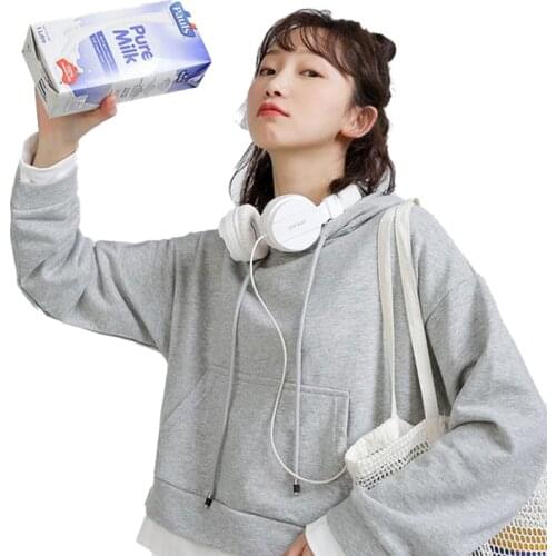 Spring 2021 Womens Fake two hoodies Simple Collegiate Style Womens Hoodies Spring Womens blazer