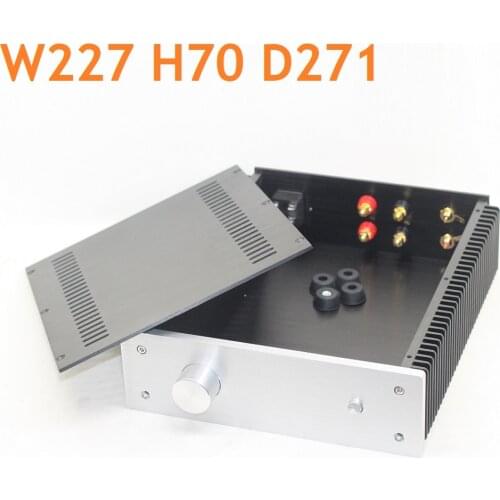 Size W226.5 H70 D271 Double Heat Sink Aluminum Chassis for Power Supply BZ2307 Pre Amp Case DIY Headphone Box