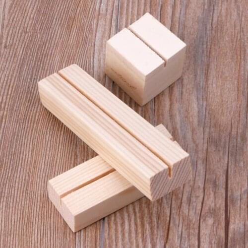 W3JD Natural Wood Memo Clips Photo Holder Clamps Stand Card Desktop Message Crafts