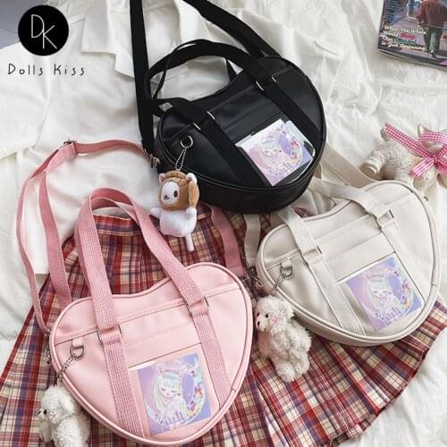 Ladies Niche Design Love Totes Female Jk Uniform Bag Women Transparent PVC Shoulder Bag Lolita Casual Crossbody Bag for Girls
