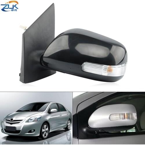 ZUK Car Outer Door Rearview Side Mirror Assy For Toyota Vios 2008-2013 NCP92 ZSP92 7-PINS With Turn Lamp and Electric Folding