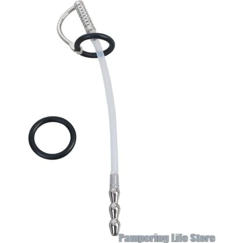Hot Male Stainless Steel Urethral Sound Penis Plug Probe Catheter Prince Wand Male Hands Free Masturbator Ball Stretcher Sex Toy