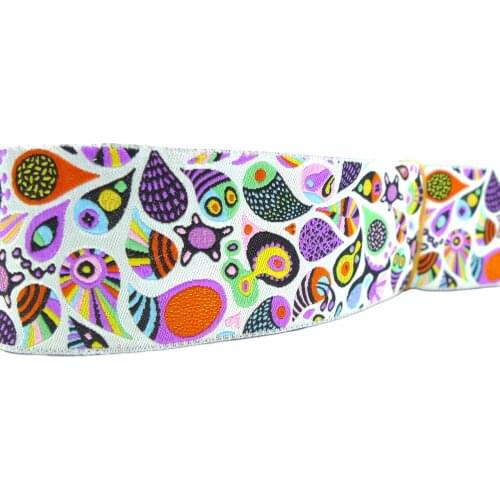 1-1/2'' 38mm Wide Pink Abstract Pattern Dog Collar Jacquard Ribbon