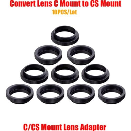 10PCS/Lot Economical Metal 5mm C to CS Mount Lens Adaptor 25.4mm Thread Adapter Converter Aluminum Ring for Security CCTV Camera