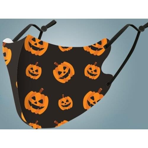 12pcs Christmas Halloween Pumpkin Snowman Cloth Face Mask Reusablea Washable Outdoor for School Kids Childs