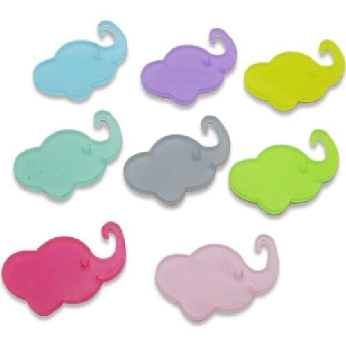 30pcs Sweet Elephant Acrylic Flatback Cabochon DIY Scrapbooking Decorative Craft Making 30mm*18mm