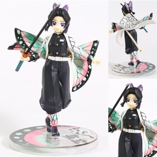 Demon Slayer Anime Figure Kochou Shinobu GK Devils Blade Flying Posture Statue Kimetsu No Yaiba PVC Action Gift Toy