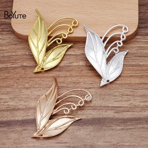 BoYuTe (10 Pieces/Lot) 35*52MM Metal Alloy Leaf Accessories Vintage Style DIY Hand Made Jewelry Materials Wholesale