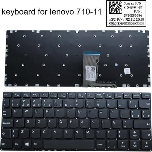 Brazilian Laptop Keyboard Brazil for Lenovo Yoga 310-11 310-11IAP 710-11 710-11IKB 710-11ISK BR replacement keyboards SN20K86379