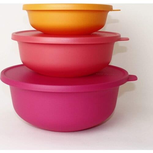 Tupperware Aloha Bowl 450 ml + 1L + 2 L Color Salad Kases