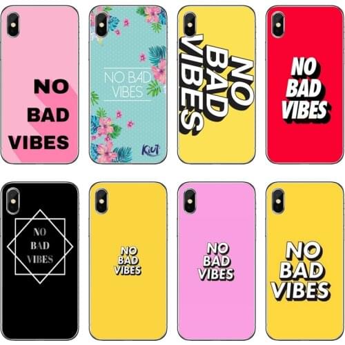 No Bad Vibes Text Accessories phone Case For Huawei P30 P20 Pro P10 P9 P8 Lite Y5 Y6 Y7 Y9 P Smart Plus 2018 2019