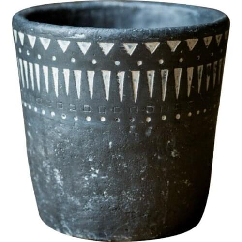 African Elements Handmade Ceramic Pattern Decorative Creative Flower Container and Flower Pot Soil Culture European Gardening
