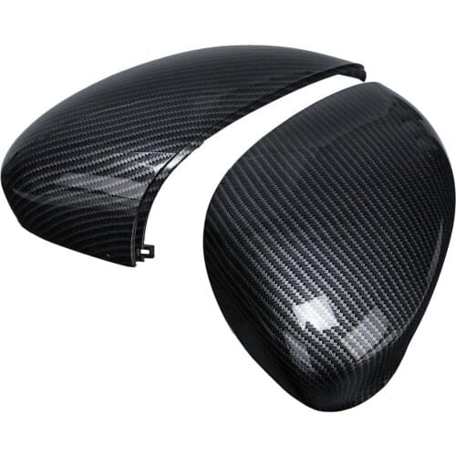 For Ford Fiesta MK7 09-17 2pcs Carbon Fibre Color Car Wing Door Rearview Mirror Cover Moulding Accessories