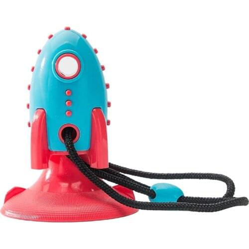 Dog Toys Pet Toothbrush Dog Rope Ball Pull Toy Rocket Shaped Chew Tug Toys Sucker Ball Interactive Molar Stick