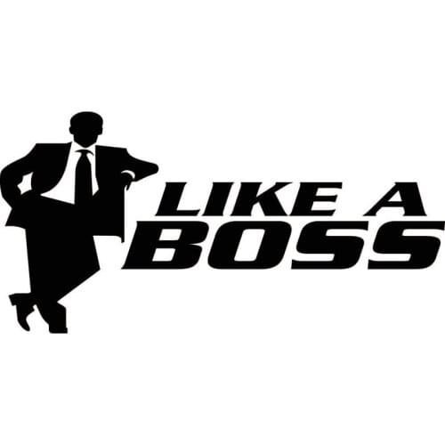 Like A Boss Creative Funny Car Stickers PVC Personality Fashion Auto Body Windows Exquisite Decals Waterproof Decoration