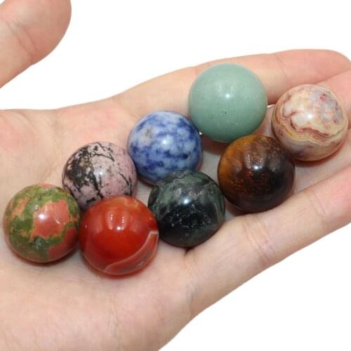 2 Pcs/Lot 20mm No Holes Round Natural Stone Tiger Eye Agates Ball Beads For Jewelry Making Diy Necklace Bracelet Handmade