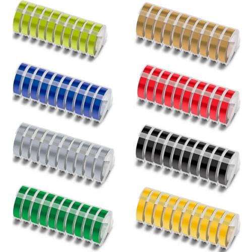 3PK Colorful Tapes Compatible for Dymo 3D Label Tape 9mm Embossing Label Maker for Motex E101 Dymo 1610 1880 1540 Label Printer