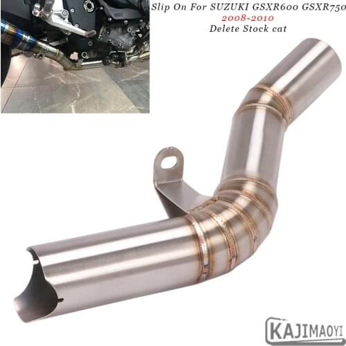 Motorcycle Exhaust Modified Stainless Steel Middle Link Pipe Catalyst Delete Pipe For SUZUKI GSXR600 GSXR750 K8 K9 K10 2008-2010