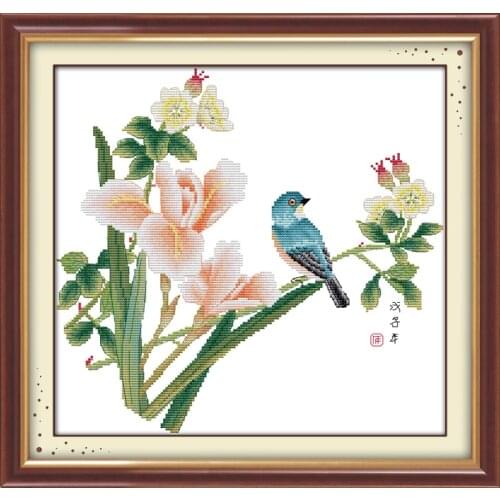Elegant seasons cross stitch kit flower 18ct 14ct 11ct count printed canvas stitching embroidery DIY handmade needlework