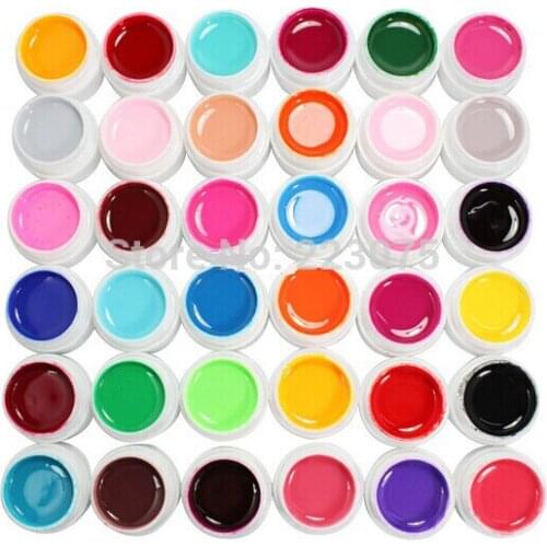 New Rushed Direct Selling Hot 36 Color Solid Pure Uv Builder Gel Acrylic Set Nail Art Diy Salon