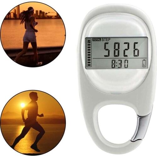 Portable Carabiner Walking Distance Fitness Calorie Step Counting Pedometer LCD Display Fitness Equipments