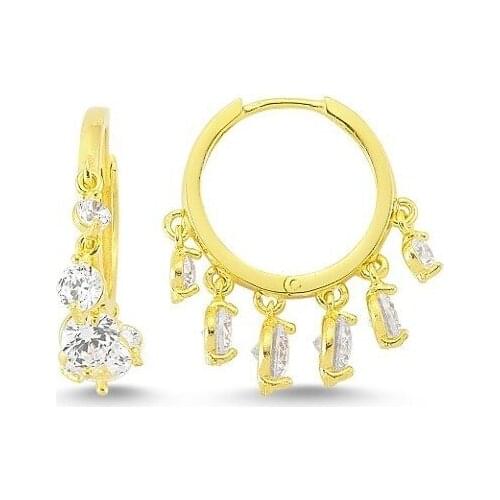 Gold Plated 925 Sterling Earrings Shakira with Design
