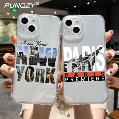 PUNQZY Art Tag Thank U Transparent Phone Case For iPhone 12 11 Pro Max X XR XS Max SE 2020 6 7 8 Plus Soft TPU Cute Girl Cover