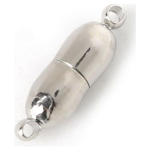 High Quality 20Pcs 6*20MM Rhodium HOT Strong Magnetic Clasps For Necklace Alloy Bracelet Chain Buckle Hook Jewelry Findings