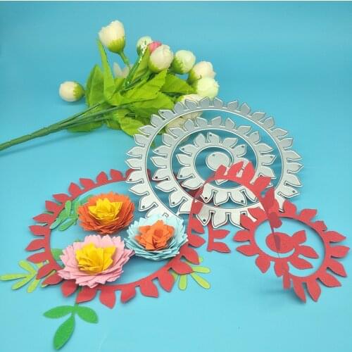 Spiral Flower, Carnation Metal Cutting Knife Mould Paper Crafts Scrapbook Card Template DIY Decoration Accessories