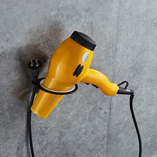 Free shipping Wall Bolt Insert Hair Dryer Holder Rack with Protect Inner Ring Wall Hanger Dryer Shelf Support Aluminum Racks