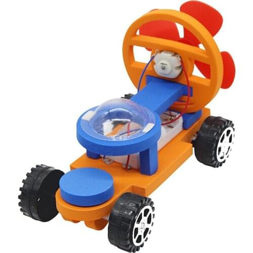 Technology small production invented diy electric wind propulsion F1 racing manual material package model