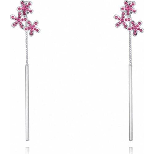 TRACYSWING Brand Real Austrian Crystals Fashion trendy Dangle Earrings For Women Gift White Gold Color #TW131844