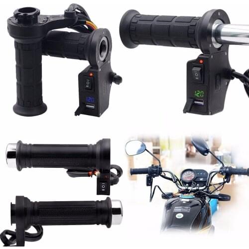 Universal 1Pair Motorcycle Handgrip Electric Handle Motorcycle Handle Set Heater Set Heating Handle 12v