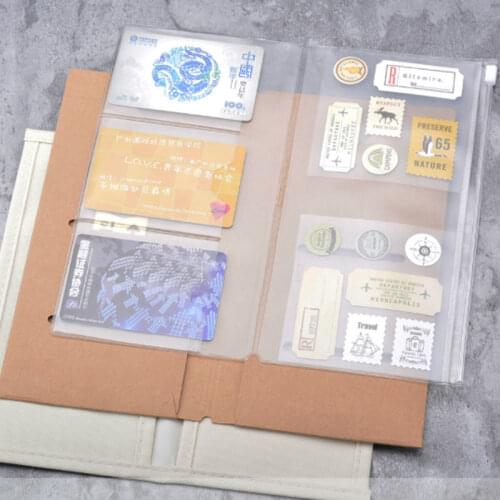 Yiwi Traveler Notebook Accessory PVC Zipper bag Craft card holder Oxford fabric Storage Standard Pocket Passport diary journay